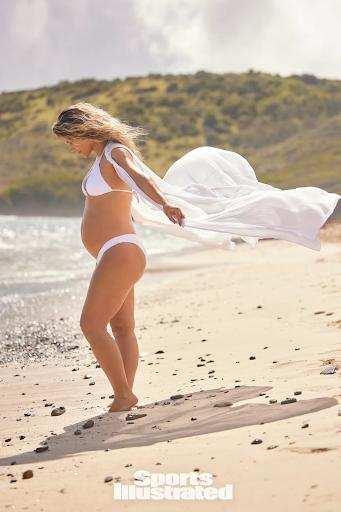 Katrina Scott was photographed by Derek Kettela in St. Croix. Swimsuit by BECCA. Clip by LELET NY. Cover-up by Miguelina.